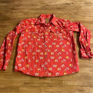 Wrangler Red and Yellow western Patterned youth  Shirt